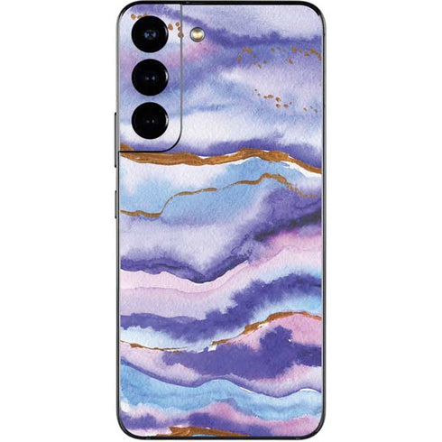 Blue Violet Watercolor Geode Galaxy S22 Skin